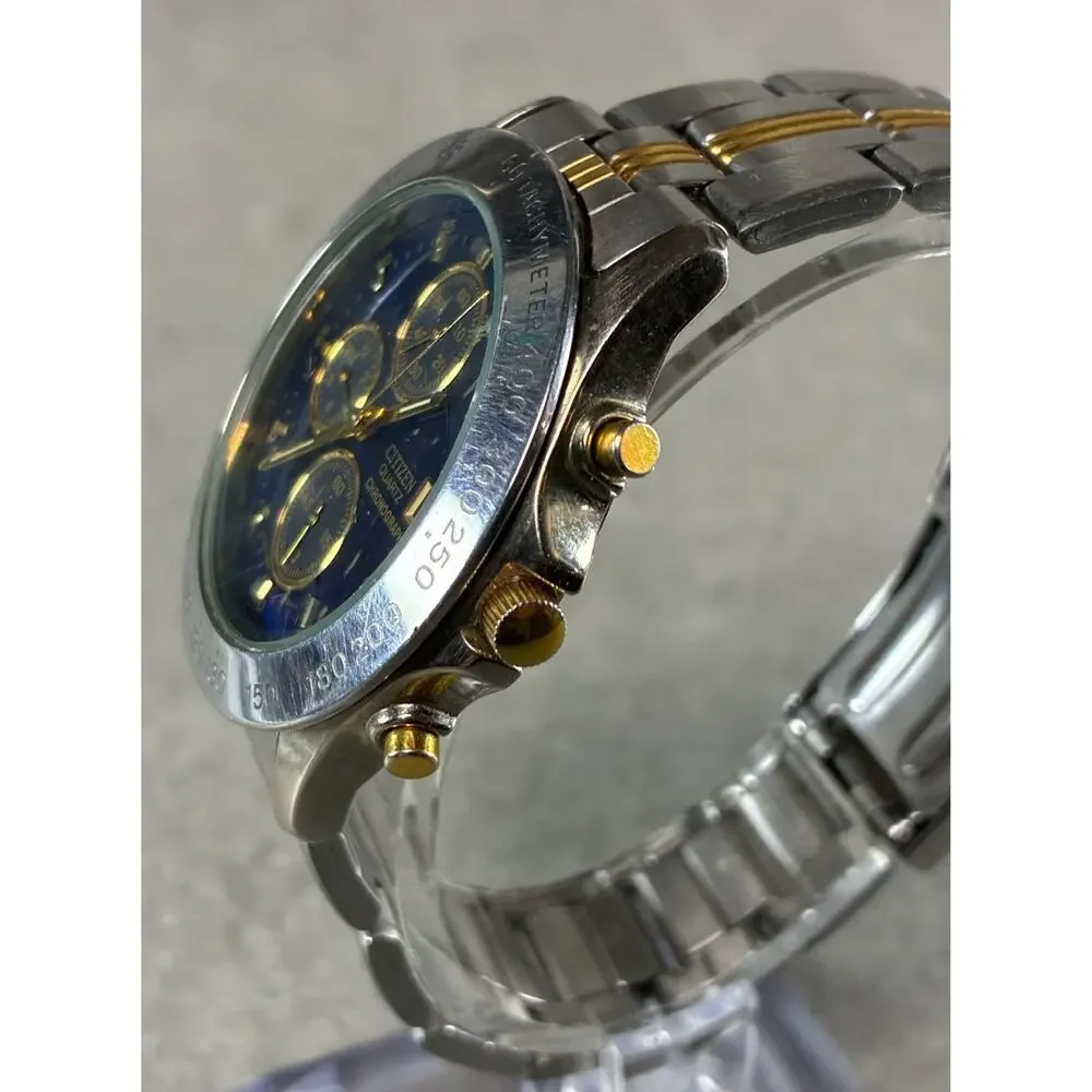 Rare Citizen 1993 Chronograph Works 0510‑C50065 KA Blue Men's Watch Parts Repair